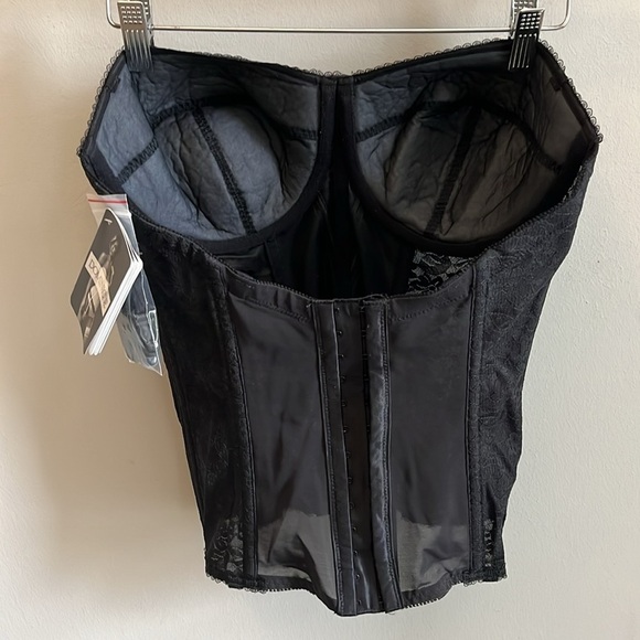 COPY - Dominique “Colette” Strapless Lace Corset Bustier Bridal Longline Bra Bl… - Picture 4 of 11